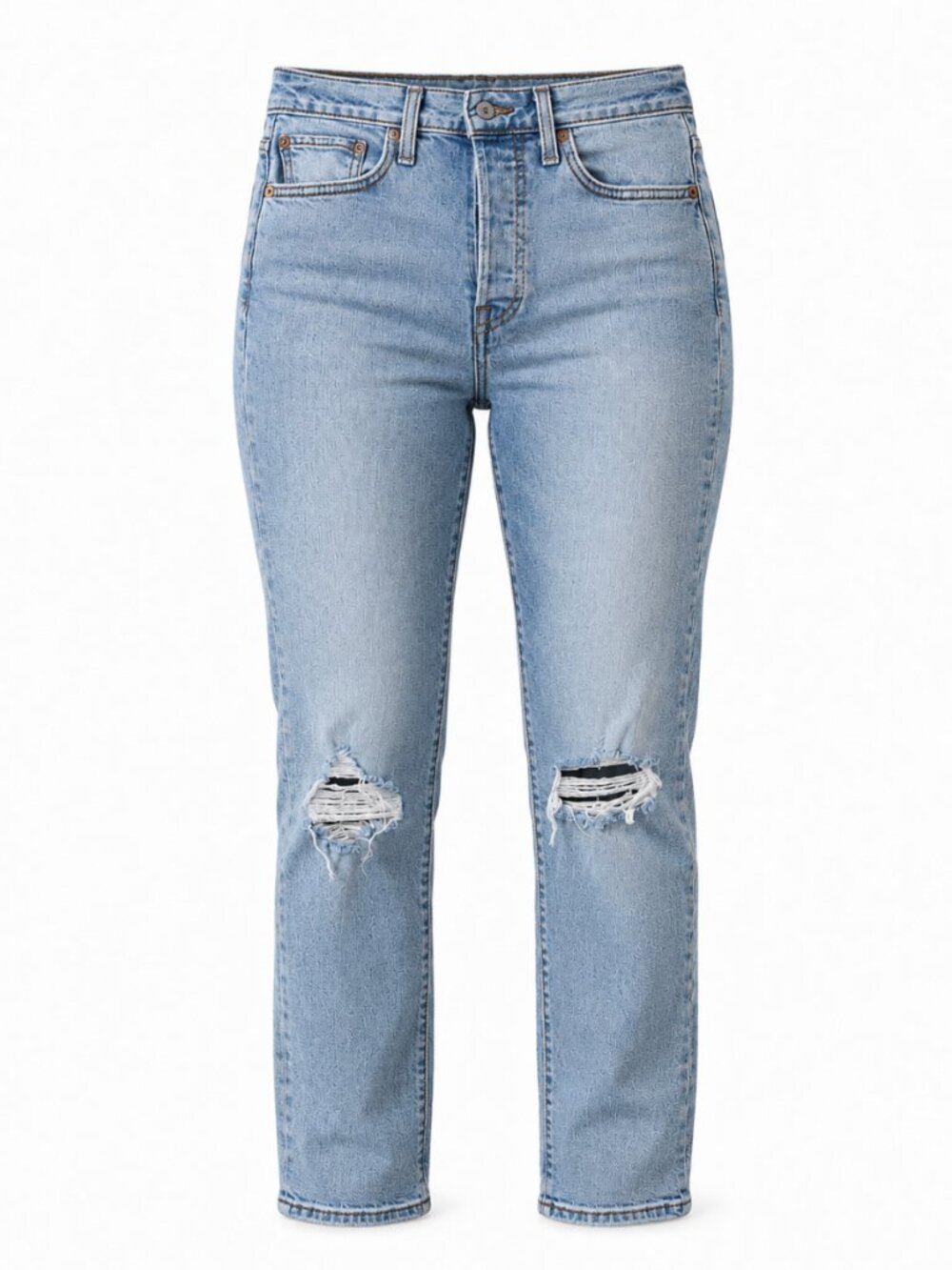 💎2/60 Levi’s Wedgie Straight Distressed Light Wash Jeans Size 28